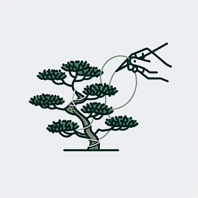 evenly coiled wire along a juniper bonsai branch