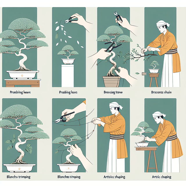 pruning a bonsai tree carefully