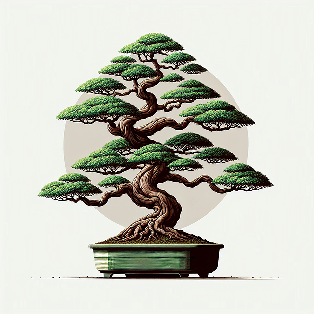 Bonsai tree with visible structure before pruning