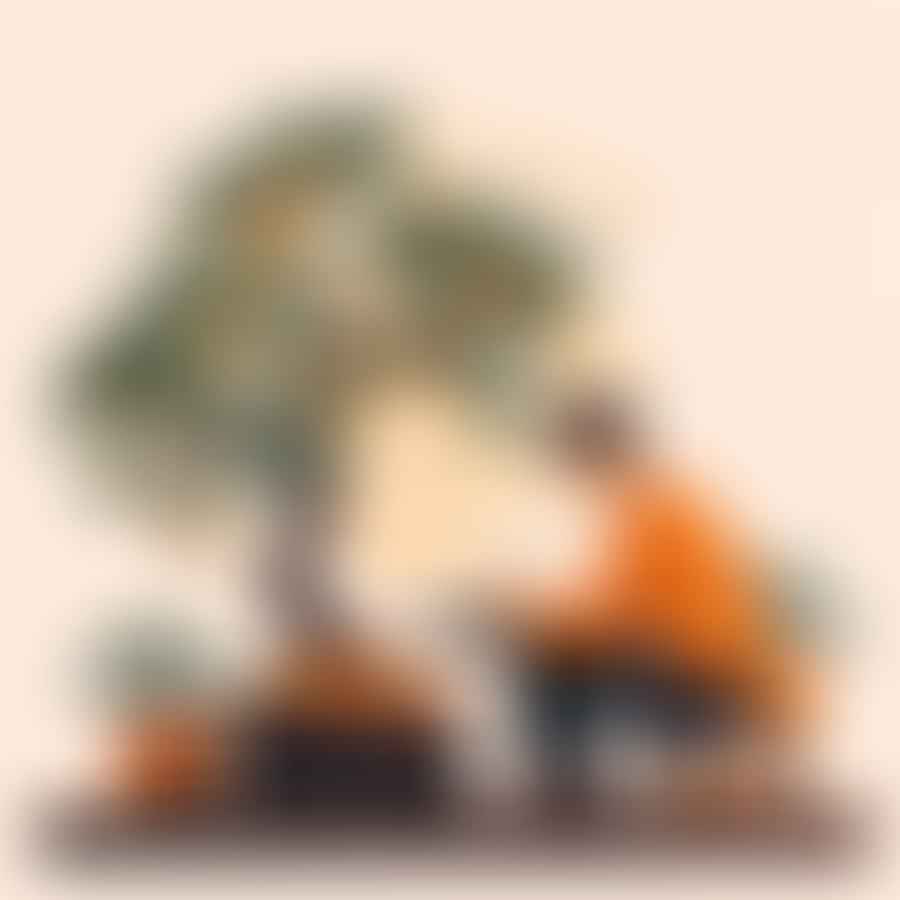 Person examining a Bonsai Orange Tree