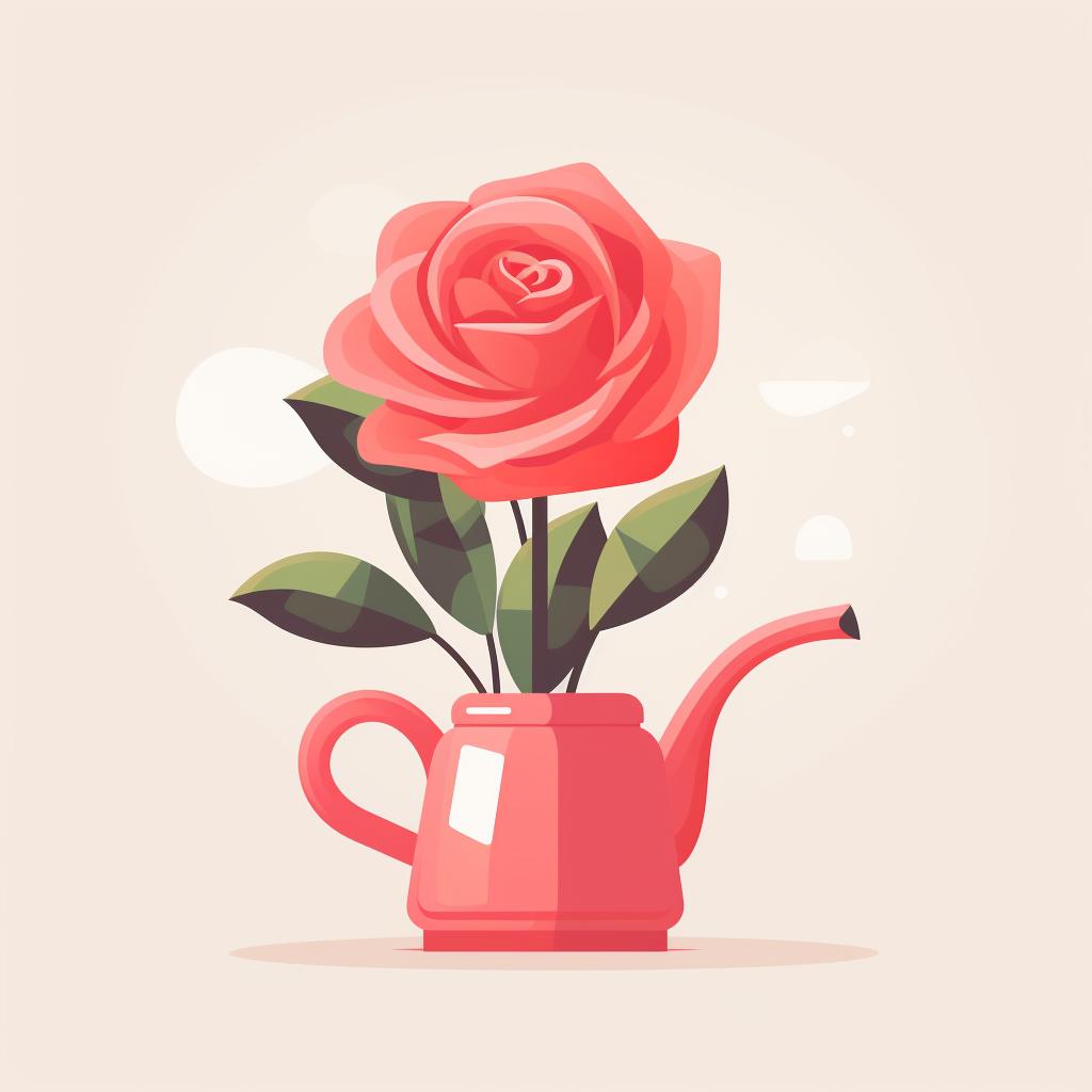 Watering can with a fine rose